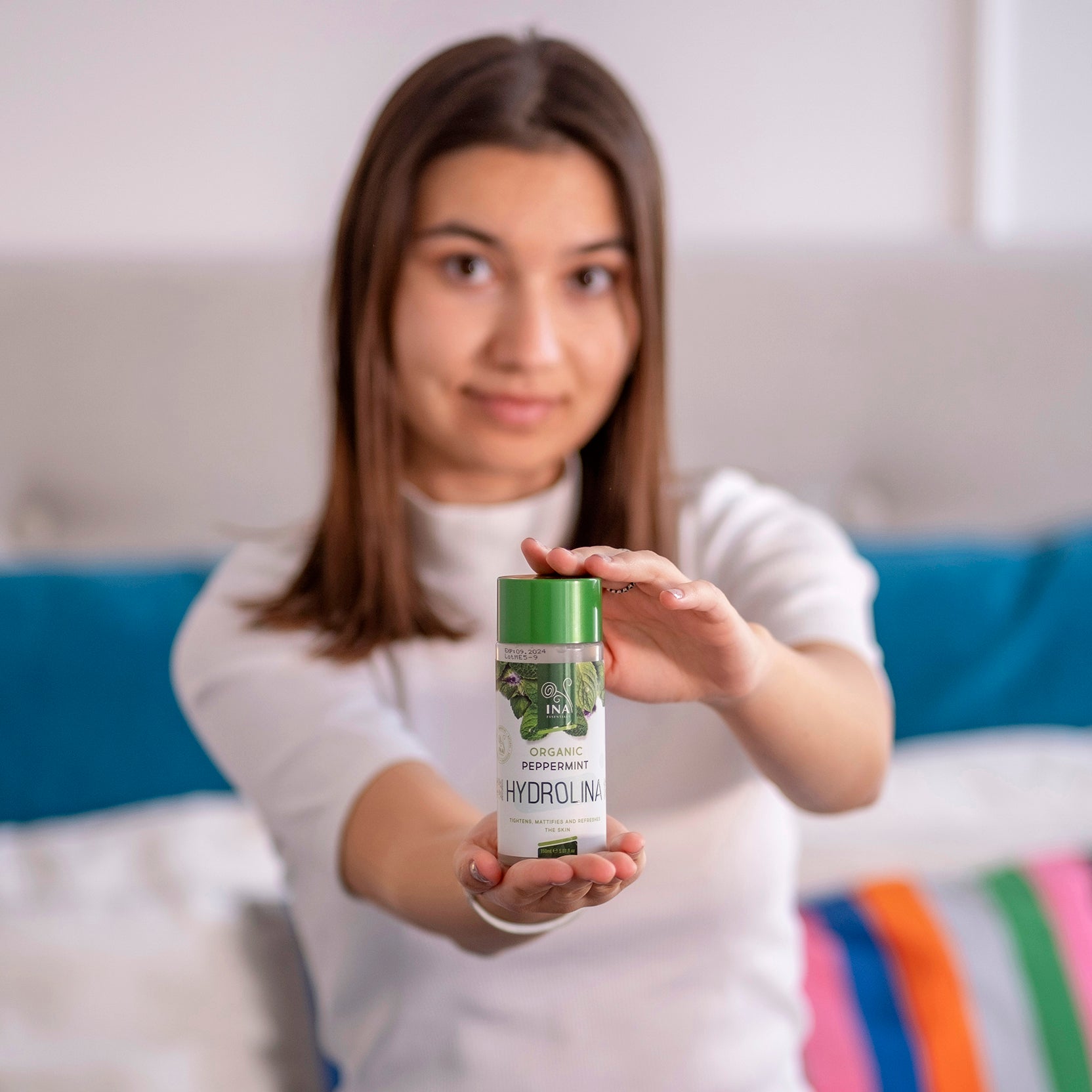 Agua de Menta Orgánica - Hydrolina para Tensar y Matificar la piel