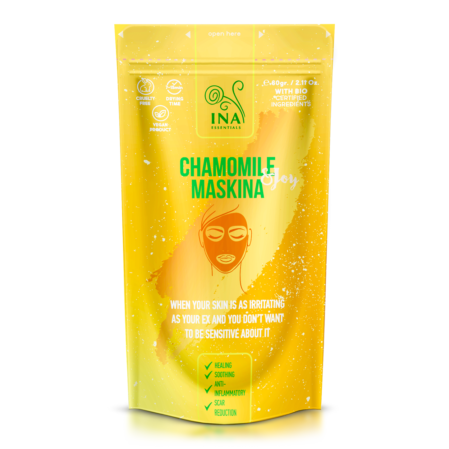 ACCESO ESPECIAL Mascarilla Facial - Maskina de Manzanilla - cuidado intensivo calmante para pieles Sensibles
