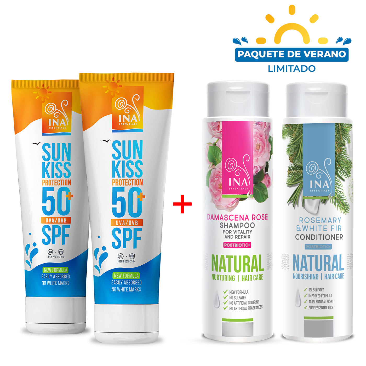 Compre 2 Cremas Solares y Llévese Gratis un Champú y un Acondicionador