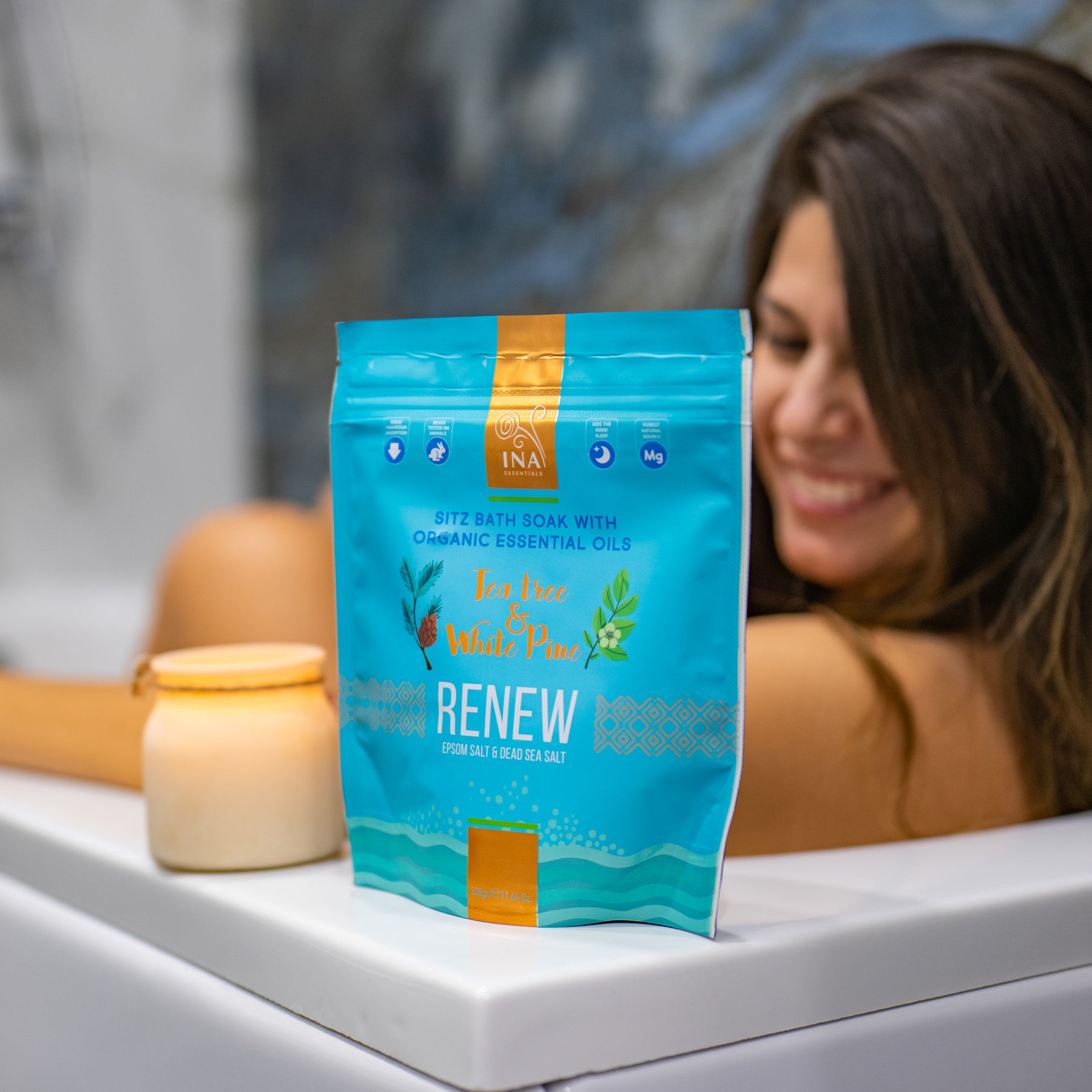 Renew - Sales de Baño con Árbol de Té y Pino Blanco para Hongos en las uñas de los pies y piernas Cansadas