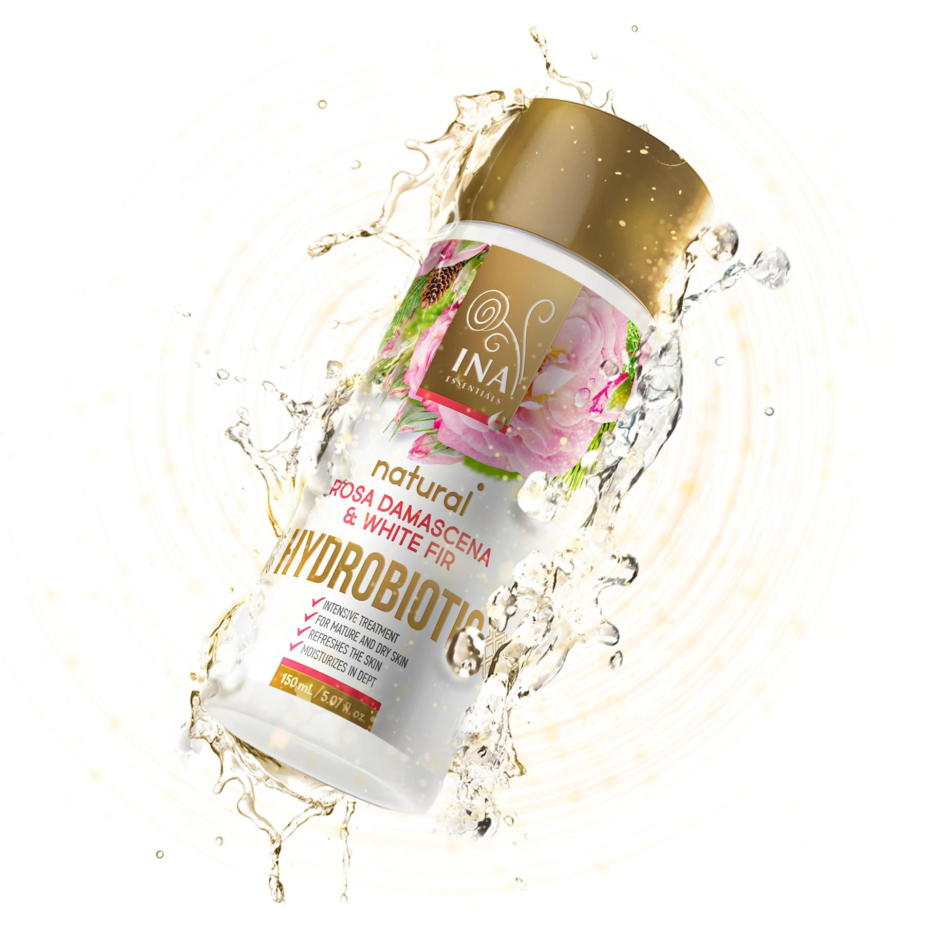 Hydrobiotic - Cáscara de Rosa, Abeto Blanco y Limón - cuidado intensivo ANTI-EDAD