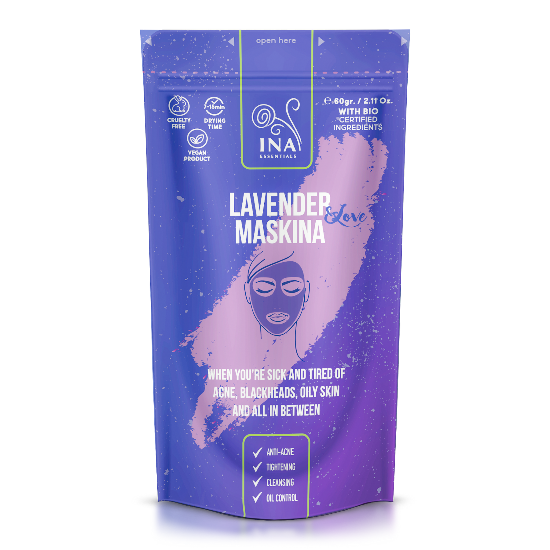 Maskina de Lavanda - para pieles GRASAS y ACNEICAS (60g)