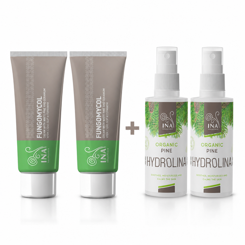 Compra 2 Cremas para Hongos en las Uñas y Piel Seca y Agrietada, recibe 2 Aguas de Pino Blanco Orgánicas gratis InaEssentials España