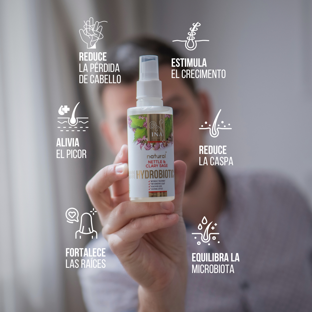 Hydrobiotic - Ortiga y Salvia - cuidado intensivo para la Caída del cabello, la Caspa y el cuero cabelludo Sensible