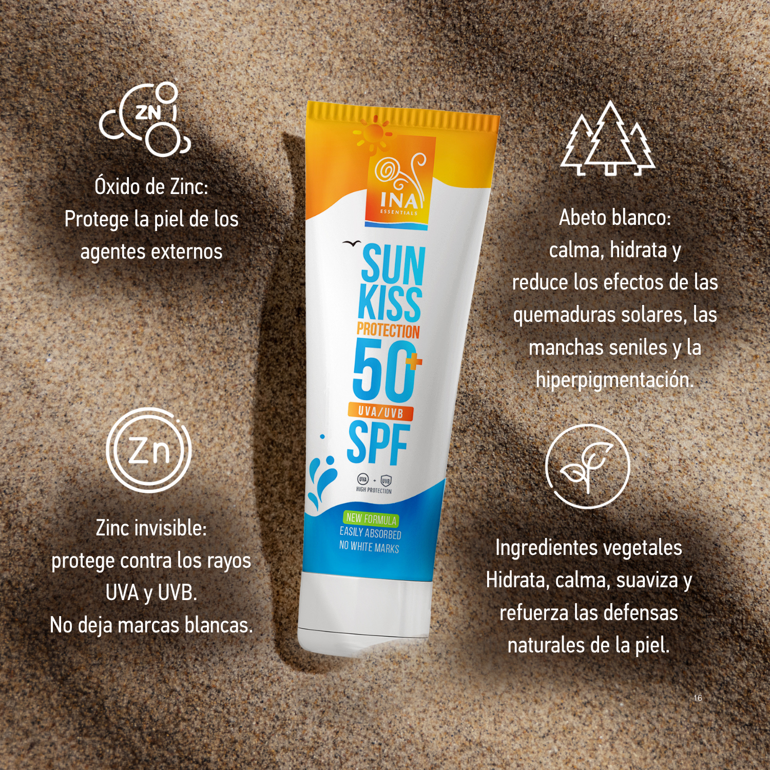 Protector Solar Natural para Rostro y Cuerpo SPF 50+ con Abeto Blanco Orgánico