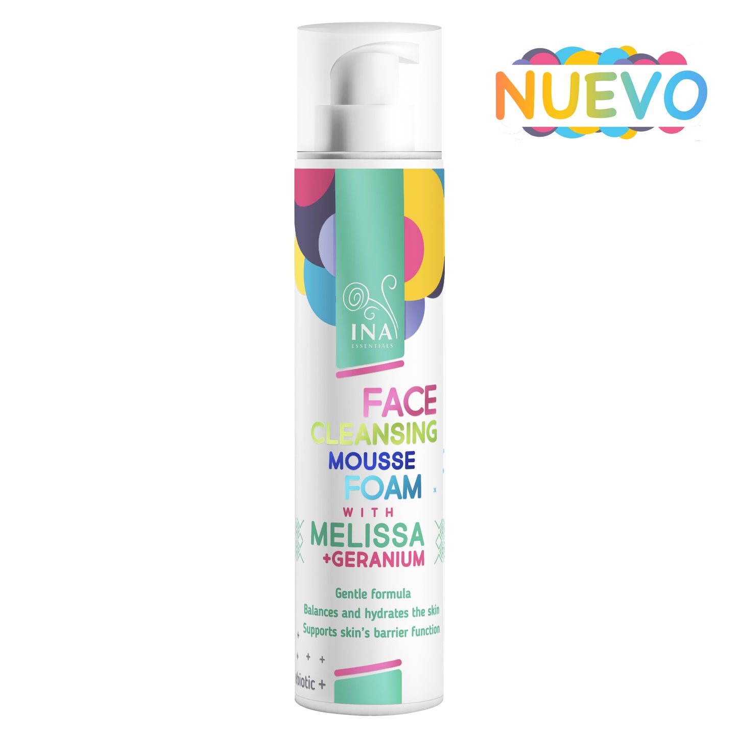 Espuma Limpiadora Natural para el Rostro con Melisa y Geranio - para todo tipo de pieles