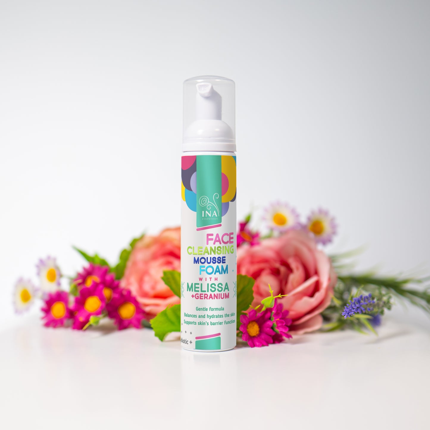 Espuma Limpiadora Natural para el Rostro con Melisa y Geranio - para todo tipo de pieles