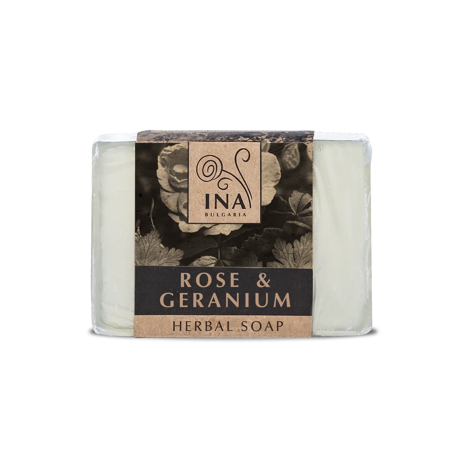 Jabón Natural de Hierbas con Aceite de Rosa Damascena y Geranio - acción nutritiva