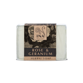 Jabón Natural de Hierbas con Aceite de Rosa Damascena y Geranio - acción nutritiva