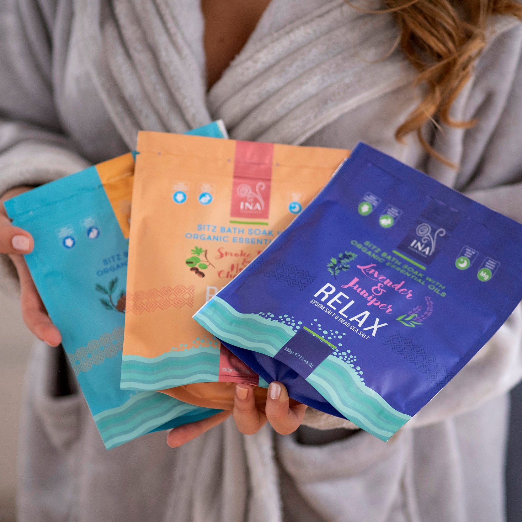 Relax - Sales de Baño con Lavanda y Enebro para Relajación y Alivio del Estrés