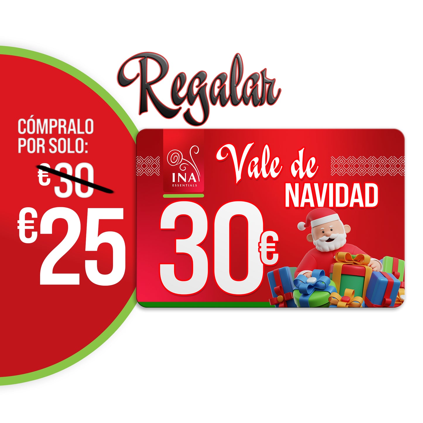 Compra un vale navideño por valor de 30 €, paga 25 € - Vale digital