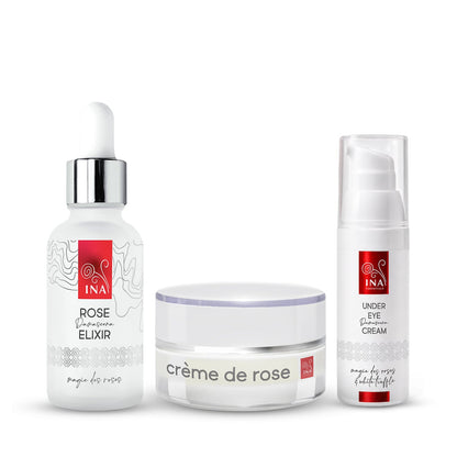 Compre 1 Crema Facial Hidratante y 1 Suero Antiedad, Llévese 1 Crema Contorno de Ojos Gratis
