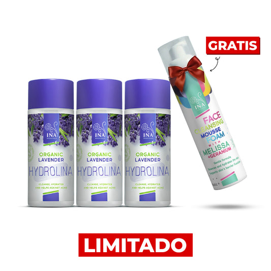 Compra 3 Hydrolinas de Lavanda, Obten 1 Espuma Limpiadora para el Rostro Gratis