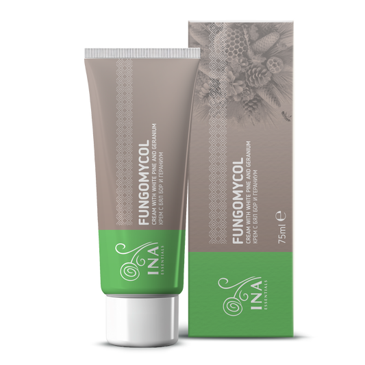 Crema 2 en 1 para hongos en las uñas y piel seca y agrietada - con Pino blanco, Urea y Geranio