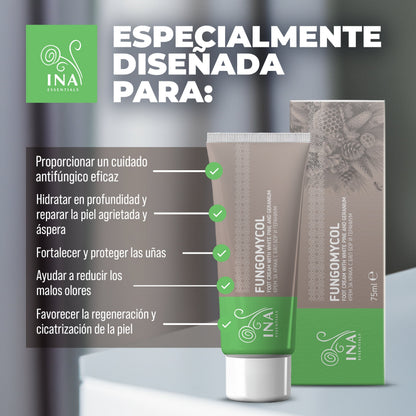 ACCESO ESPECIAL Crema 2 en 1 para hongos en las uñas y piel seca y agrietada - con Pino blanco, Urea y Geranio