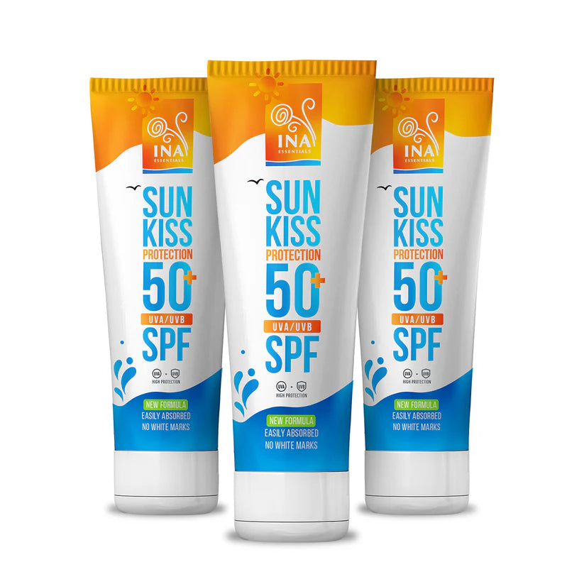 Pack familiar para protección solar - 2+1 Protector solar natural para rostro y cuerpo SPF 50+ con abeto blanco orgánico