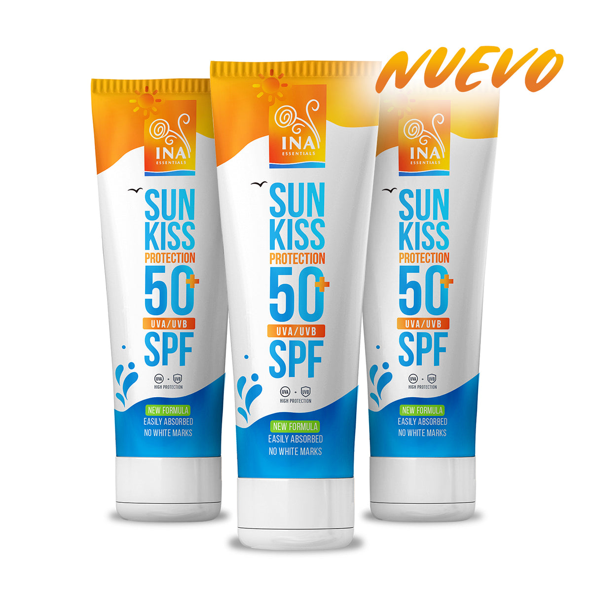 Pack familiar para protección solar - 2+1 Protector solar natural para rostro y cuerpo SPF 50+ con abeto blanco orgánico