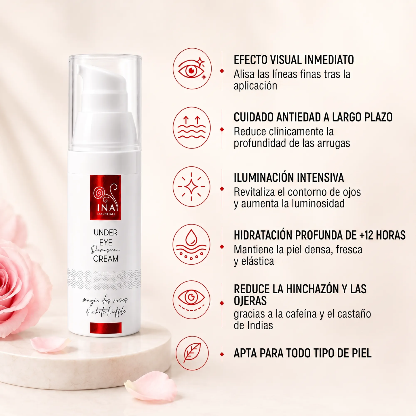 Compre 3 Cremas Contorno de Ojos Antiedad, Llévese 1 Crema Facial Hidratante Gratis