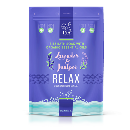 Relax - Sales de Baño con Lavanda y Enebro para Relajación y Alivio del Estrés