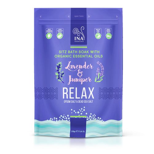 Relax - Sales de Baño con Lavanda y Enebro para Relajación y Alivio del Estrés