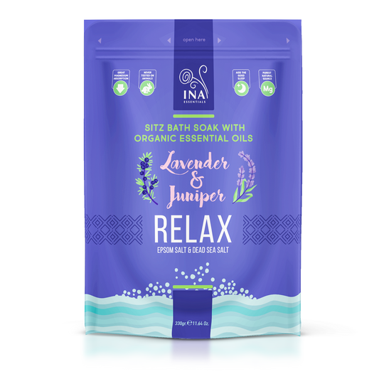 Relax - Sales de Baño con Lavanda y Enebro para Relajación y Alivio del Estrés