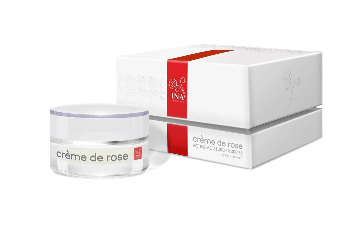 Crème de rose - Crema facial Hidratante con SPF30 - enriquecida con Aceite Esencial de Rosa Orgánica